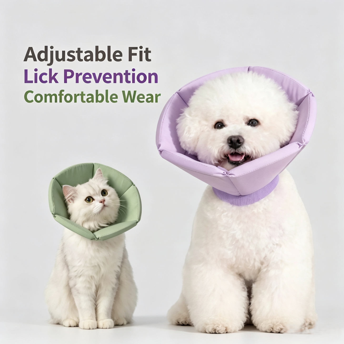 Soft Lightweight Pet Recovery Cone Collar, Adjustable Waterproof Anti‑Lick Protective Elizabethan Collar for Cats &amp; Small Dogs