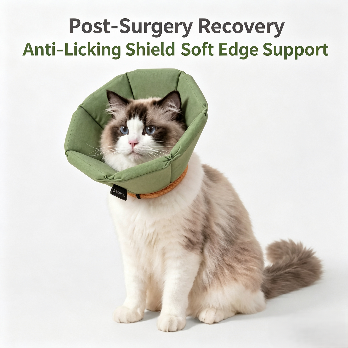 Soft Lightweight Pet Recovery Cone Collar, Adjustable Waterproof Anti‑Lick Protective Elizabethan Collar for Cats &amp; Small Dogs