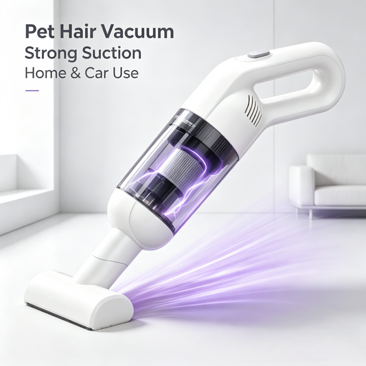 Cordless Handheld Vacuum Cleaner, Portable Rechargeable Pet Hair Vacuum for Home &amp; Car Cleaning, Low‑Noise Hand Vac with Multiple Attachments