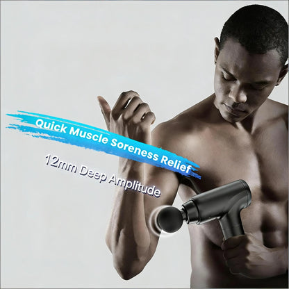Deep Tissue Massage Gun for Athletes - Quiet Percussion Massager, 10 Heads, Black